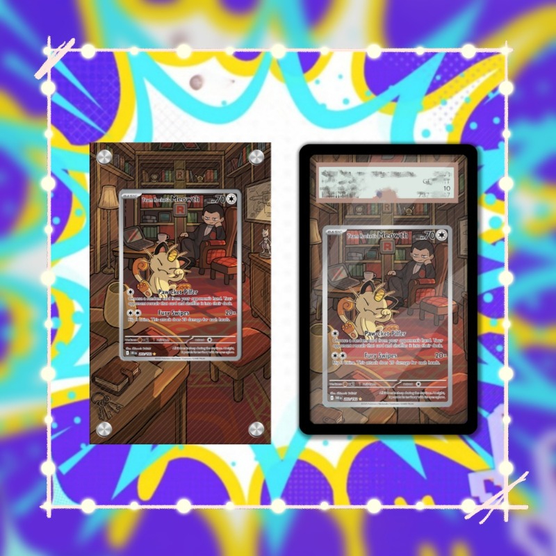 Anime Merchandise Japan - ArtDisplay para Cartão Pokémon Meowth PTCG
