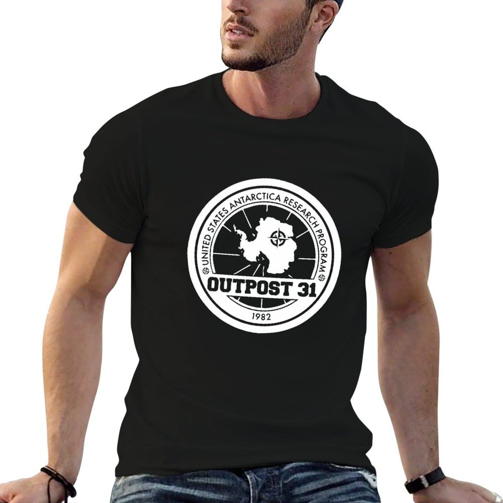 Anime Merchandise For Men - Camiseta masculina com logotipo Outpost 31,