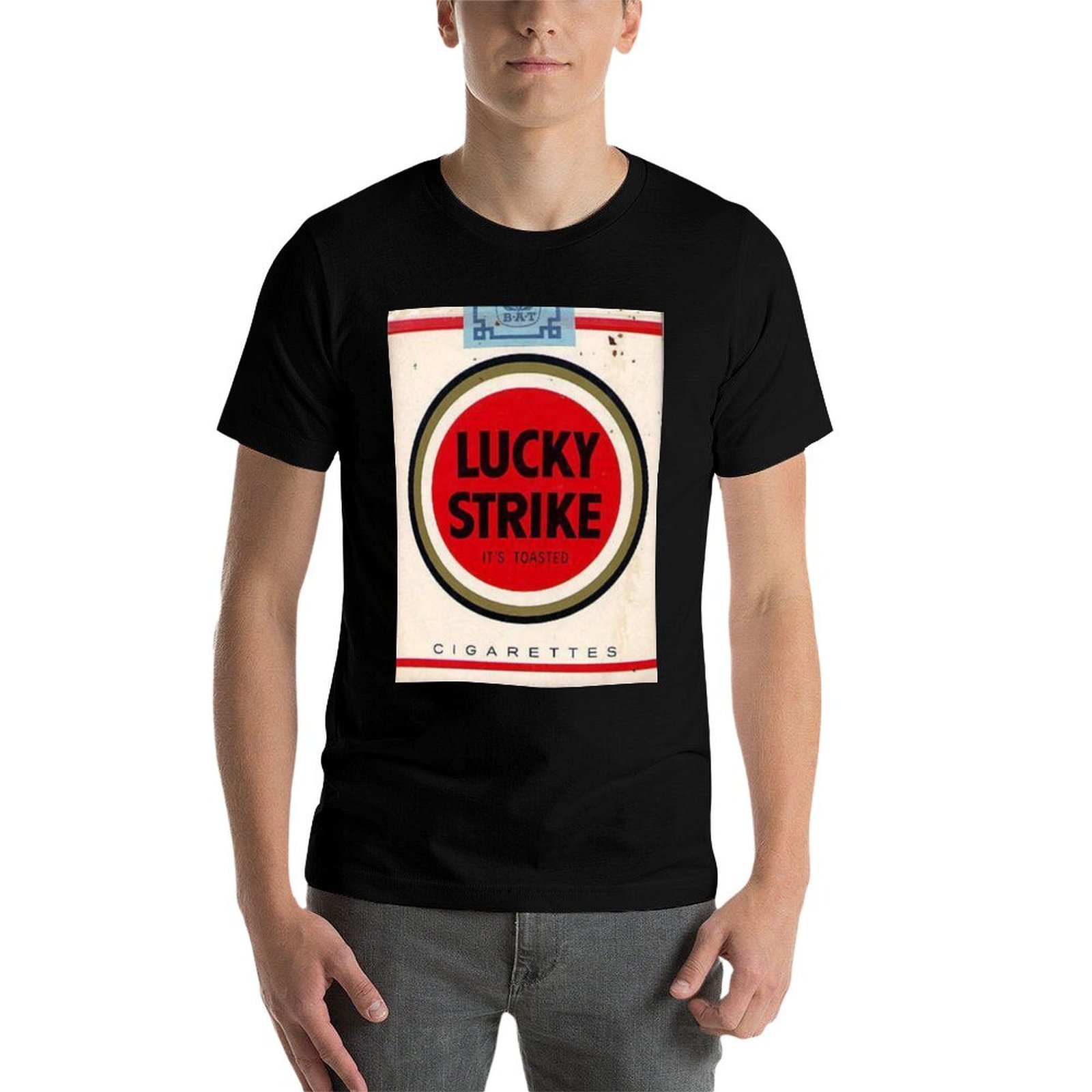 Camiseta masculina Lucky Strik - Anime Merchandise For Men avaliação e preço